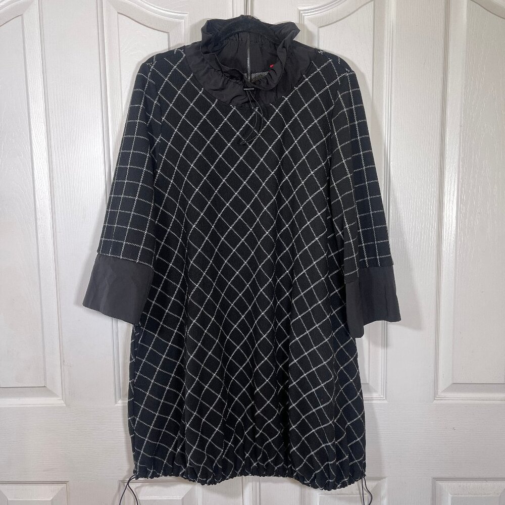 IC Collection Dress Top Black White XL